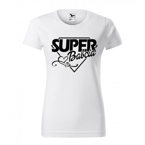 Biała koszulka dla babci SUPER BABCIA
